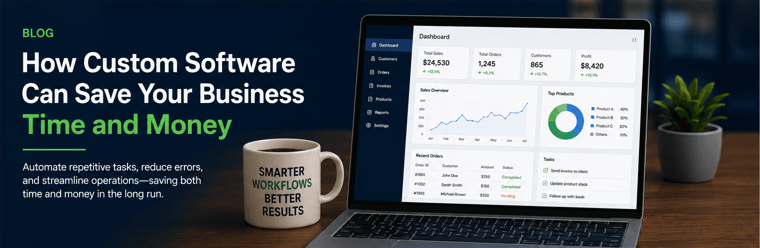How Custom Software Can Save Your Business Time and Money hero image
